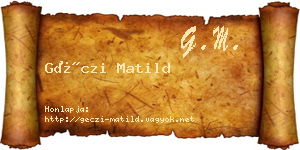 Géczi Matild névjegykártya
