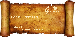 Géczi Matild névjegykártya